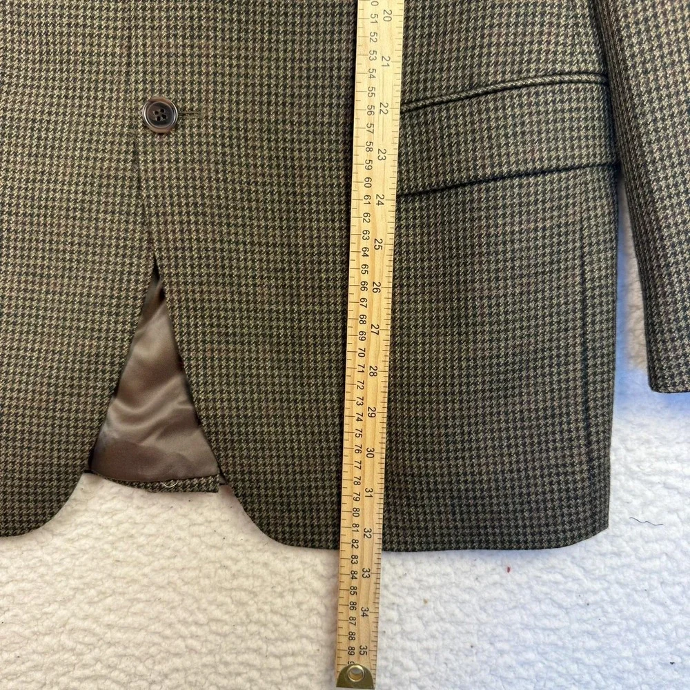 Lauren Ralph Lauren Blazer‎ Mens 42L Brown Houndstooth Wool Two Button Jacket